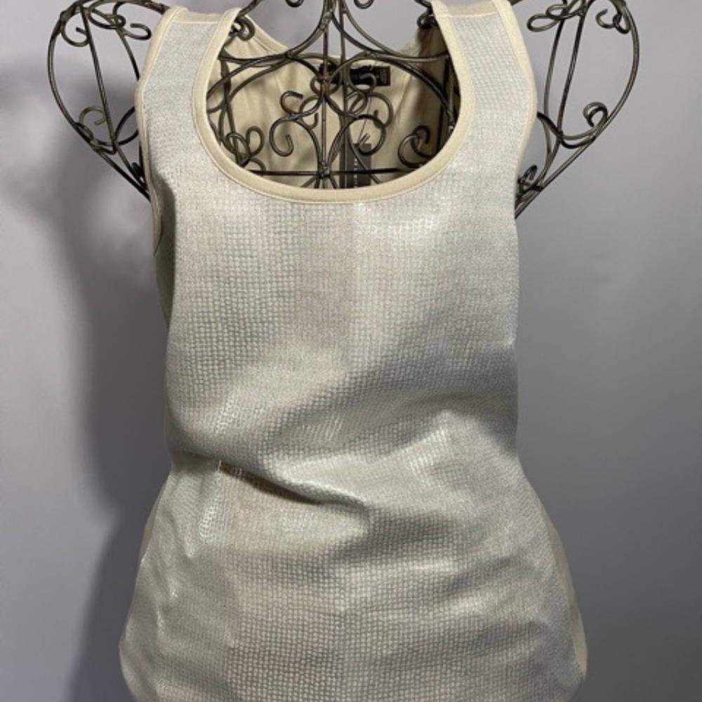 The Limited Beige and Metallic Tank Top